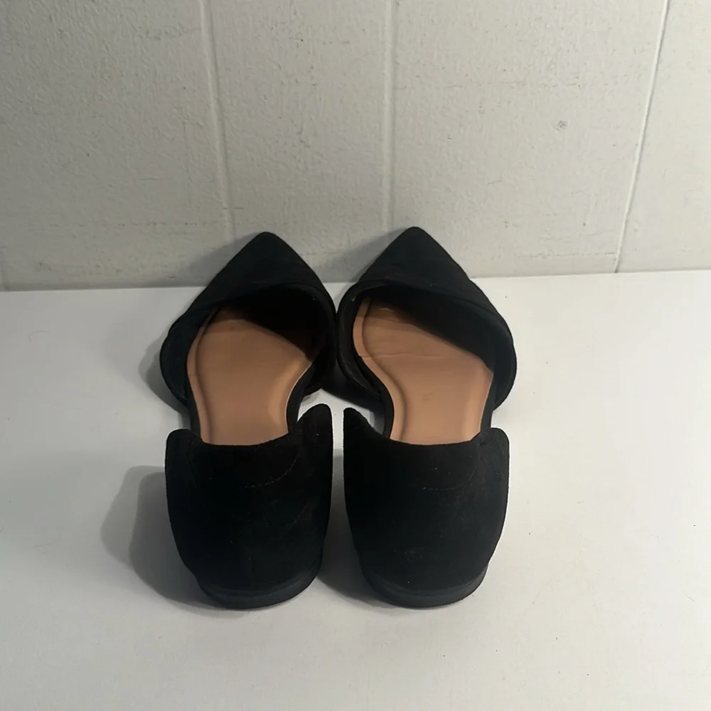 Old Navy Black Faux Suede Pointed Toe Flats - Size 9 Women’s - Picture 6 of 10